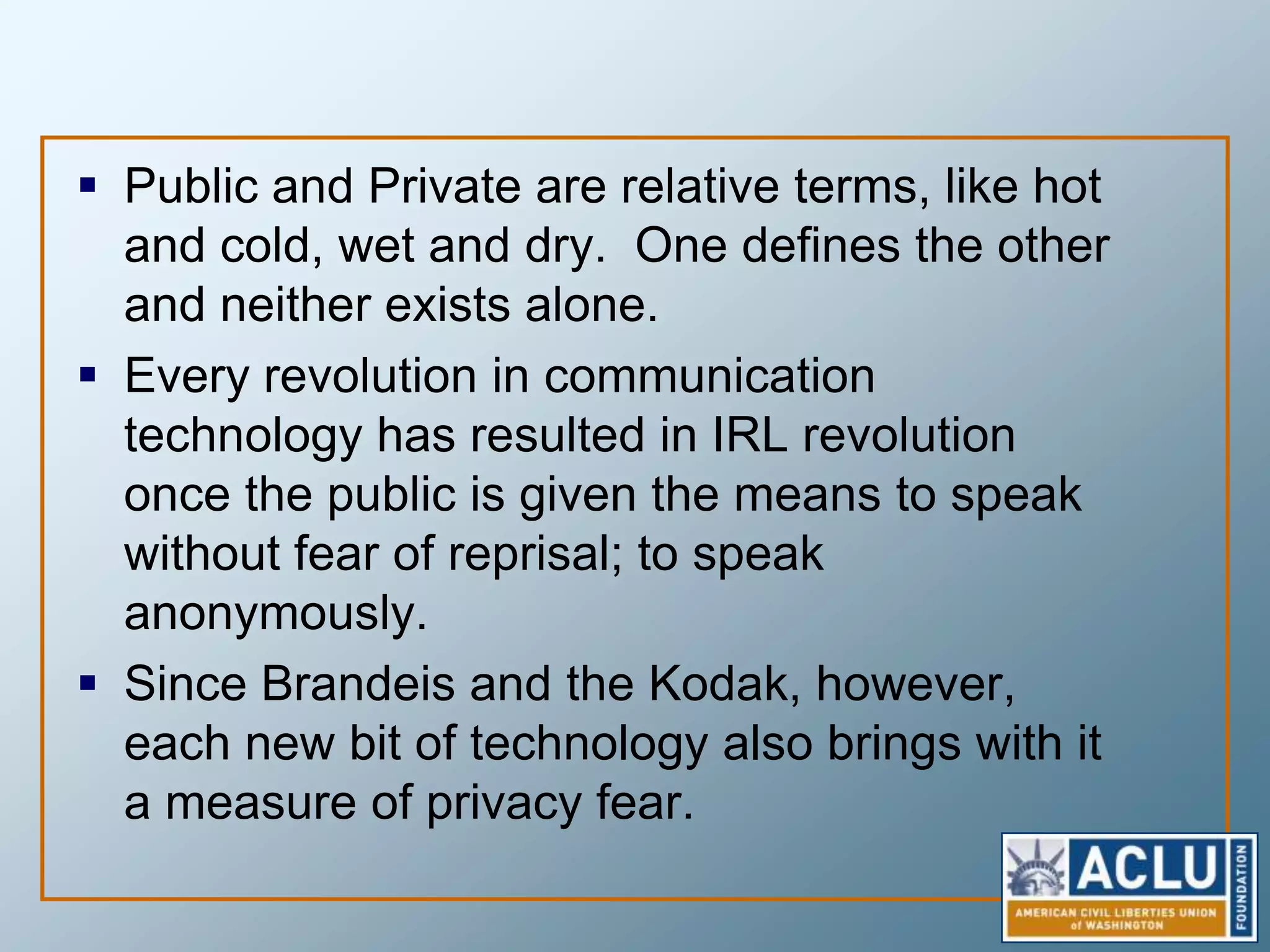 Would You Define Privacy Already?