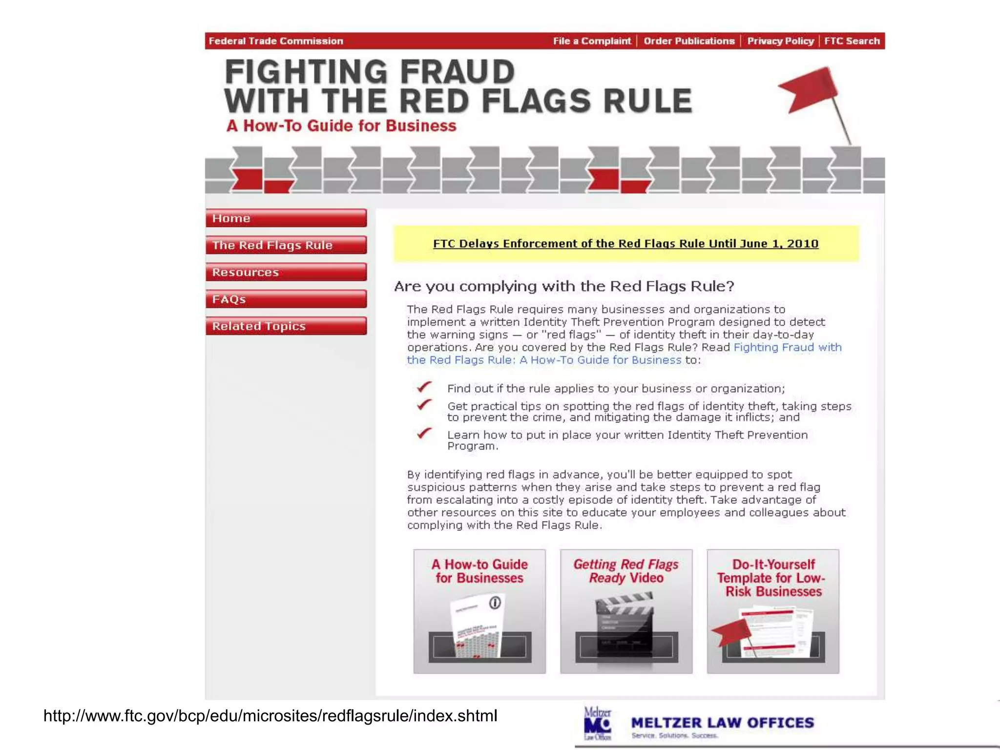 No private right of actionhttp://www.ftc.gov/bcp/edu/microsites/redflagsrule/index.shtml