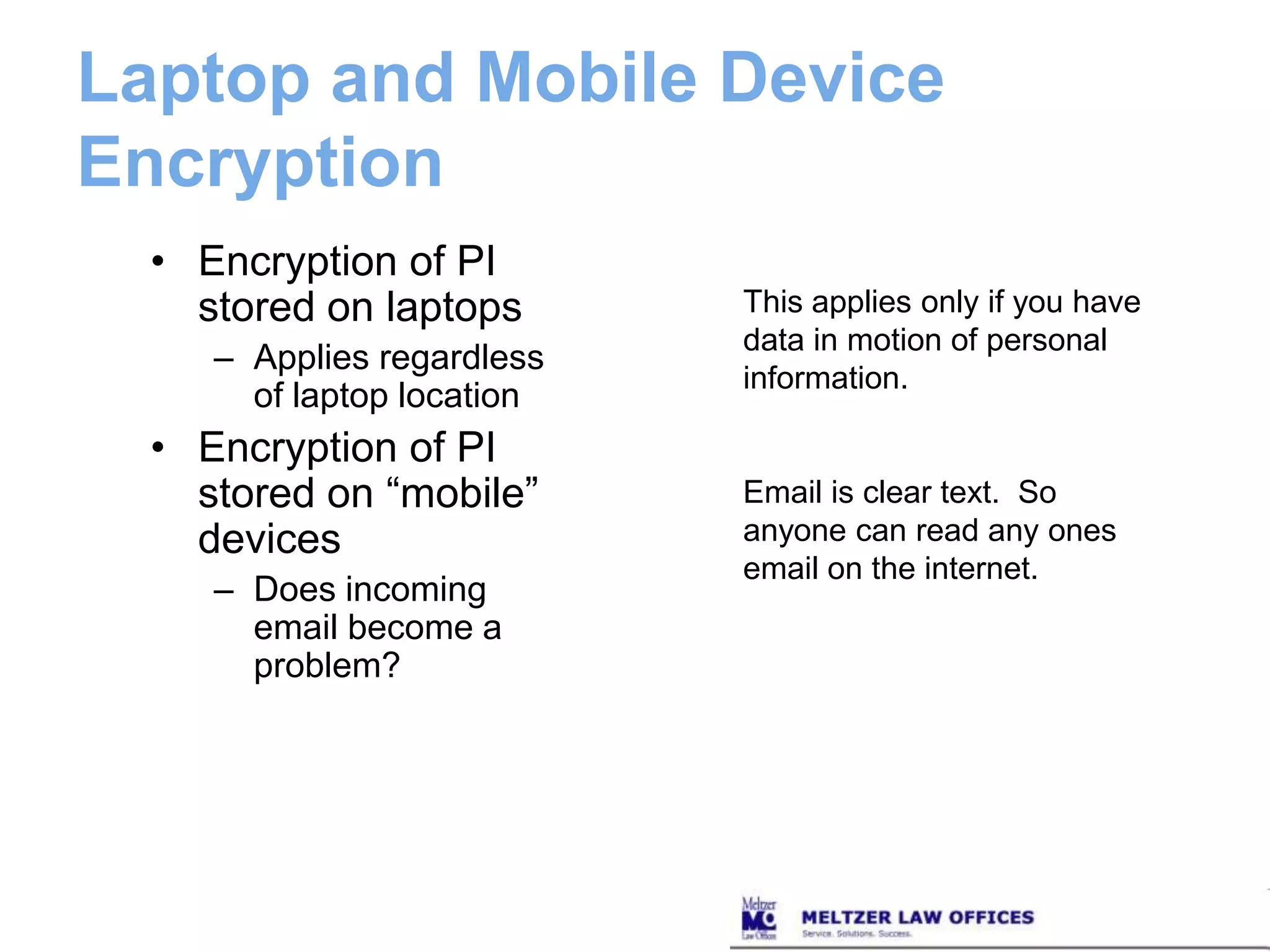 Secure Access Control MeasuresPermit “access” on a need to know basisPassword protect account and login to determine level of accessExample:  Network Access Control Software/Hardware 	Consentry	SophosAudit control who is accessing what and when?