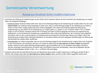 ©2022 Privacy Xperts
Gemeinsame Verantwortung
Auszug aus Facebook Seiten-Insights-Ergänzung
 