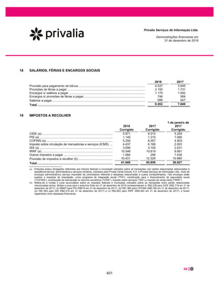 62 |
Privalia Serviços de Informação Ltda.
Demonstrações financeiras em
31 de dezembro de 2019 e 2018
(i) A Controladora concederá à Empresa todo o seu direito, título e interesse dos direitos de
Propriedade Intelectual de da Plataforma Privalia Brasil pertencentes a Controladora. A Empresa
pagará à Controladora um valor (líquida de impostos), de EUR10.610 mil (equivalente a
R$55.137 em 31 de dezembro de 2020) pelo direito;
(ii) Acordo de serviços transitórios relacionados ao uso da Plataforma de TI pela Empresa (tais
como, serviços de operações, suporte a serviços de infraestrutura profissional, linhas de
comunicação de dados, manutenção de licenças de software, gerenciamento de serviços de
infraestrutura, serviços de manutenção e suporte de aplicativos, manutenção de aplicativos, web
services e serviço para provisionamento de sistemas e serviços que permitam a continuidade dos
negócios). A Empresa pagará um valor líquido anual de EUR2.200 mil (equivalente a R$11.433
em 31 de dezembro de 2020) a ser pago em 12 (doze) parcelas mensais. O acordo de serviços
transitórios incluirá um acordo de mão-de-obra, onde a Controladora disponibilizará recursos para
auxiliar a Empresa no desenvolvimento da Plataforma Privalia Brasil. A Empresa pagará
honorários, baseados no tempo gasto proporcional com o custo de um empregado em tempo
integral mais uma margem. O acordo de serviços transitórios será efetivo e permanecerá em
vigor por um ano. Caso a transição não tenha sido concluída antes da data de primeiro
aniversário deste Contrato, o prazo poderá ser estendido por mais um ano (sem qualquer opção
de renovação prevista após esse prazo). O contrato inclui uma cláusula de “não solicitação” para
a vigência do contrato e por um período de um ano a partir de então.
A cessão dos direitos e o pagamento do contrato serão condicionados à liquidação da Oferta Pública
Inicial (IPO) da Empresa, desde que tal liquidação ocorra até 31 de dezembro de 2021.
Se a data de conclusão não tiver ocorrido até 31 de dezembro de 2021, este contrato deve ser
automaticamente cancelado.
Esse pagamento potencial não atende à definição de uma obrigação ou obrigação construtiva, portanto
não é considerada um compromisso.
g. Outros assuntos
Em 11 de fevereiro de 2021, os membros do Conselho de Administração aprovaram:
(i) Eleição dos diretores executivos
(ii) Aprovação dos documentos requeridos do Novo Mercado, ao B3 S.A.
(iii) Constituição do Comitê de Auditoria e eleição de seus membros.
(iv) Implementação de várias políticas (por exemplo, divulgação de fatos relevantes,
negociação de valores mobiliários, gestão de risco, ética, partes relacionadas e conflito
de interesses, remuneração, práticas e regulamentação do membro do conselho e do
comitê de auditoria)
(v) Atribuições da auditoria interna da Empresa
354
 