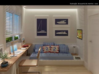 Ilustração do quarto do menino - casa
 