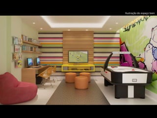 Ilustração do espaço teen
 