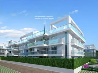 Vigas das varandas e coberturas
revestidas em mármore apicoado
 