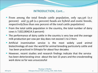 Experiences of Private Artificial Insemination Services in Ethiopia