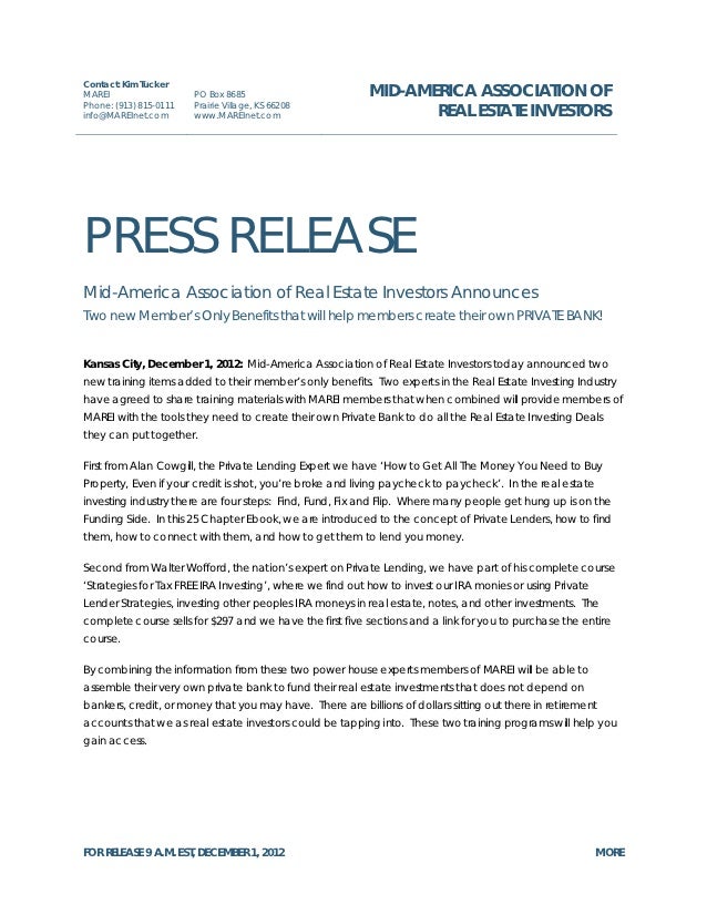 Private bank press release