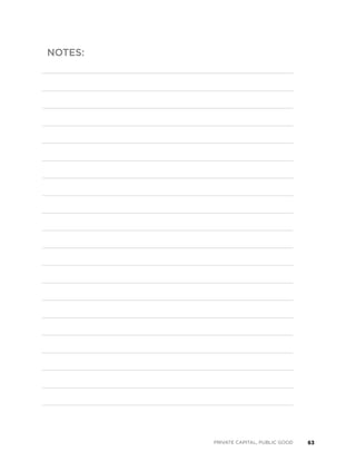 63PRIVATE CAPITAL, PUBLIC GOOD
NOTES:
 