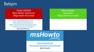 onder.deger@bilgeadam.com
www.systemcenterturkey.org
https://www.facebook.com/deger.onder
tr.linkedin.com/in/onderdeger/
www.mshowto.org
https://www.facebook.com/msHowto
@mshowto
 