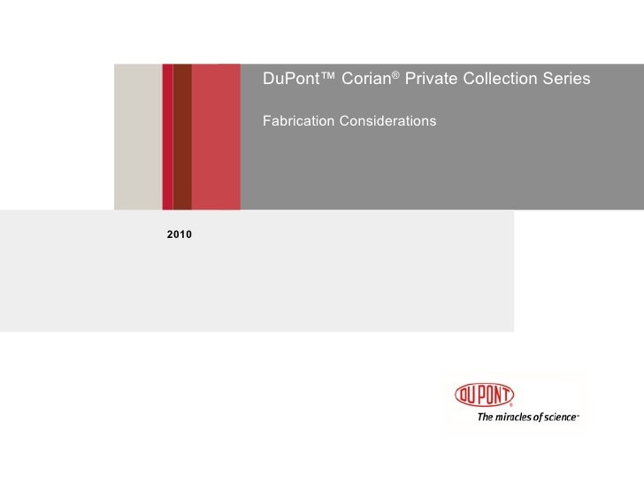 Fabrication Considerations For Private Collection Corian