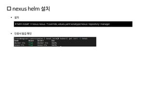 nexus helm 설치와 private docker repo 생성 | PPT