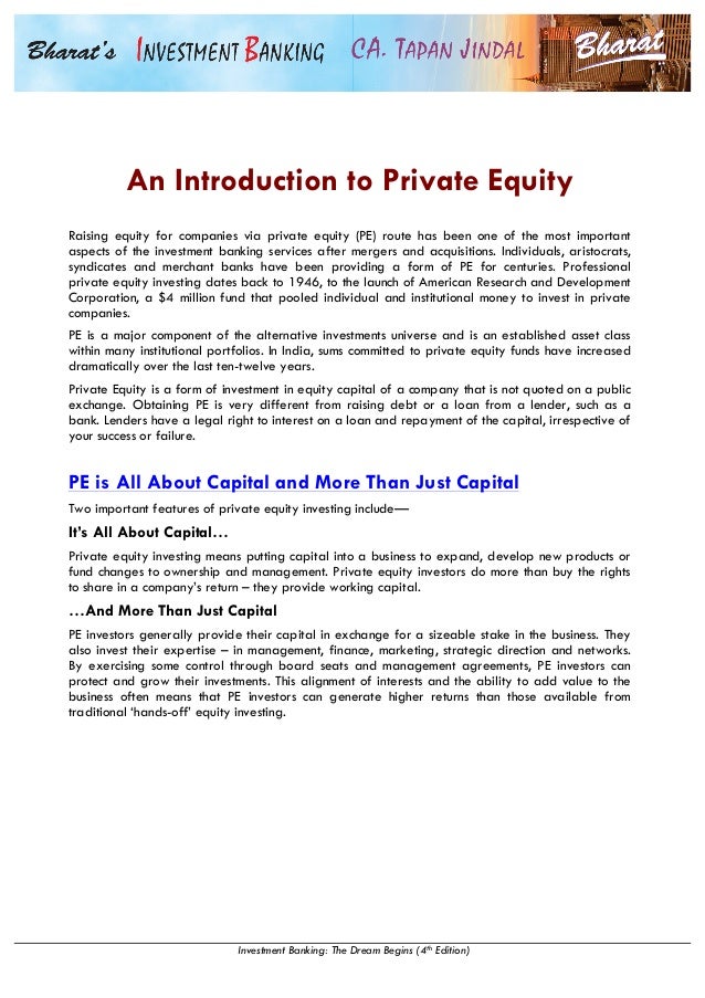 Introduction to private equity