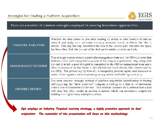 sample private equity investment thesis