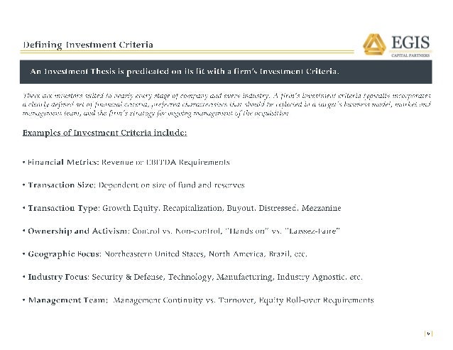 private equity investment thesis template