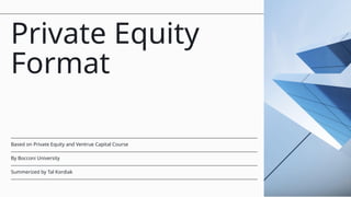 Comprehensive Overview of Private Equity and Venture Capital Structures ...