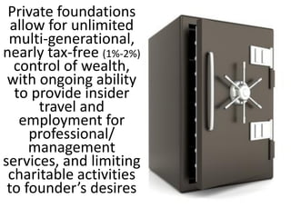 Bargain sale
Suppose a
disqualified person
is willing to sell a
$200,000 property
to the foundation
for $10,000?
 