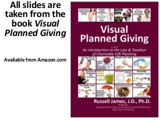 All slides are
taken from the
book Visual
Planned Giving
Available from Amazon.com
 