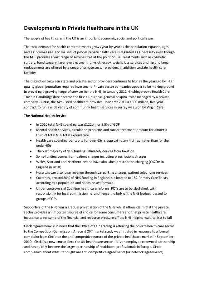 Private Health Care in the UK