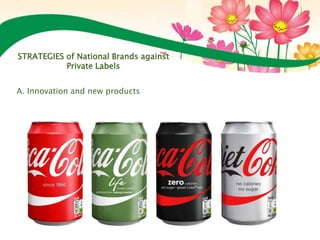 STRATEGIES of National Brands against
Private Labels
А. Innovation and new products
 