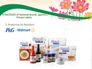 STRATEGIES of National Brands against
Private Labels
E. Producing for Retailers!
 