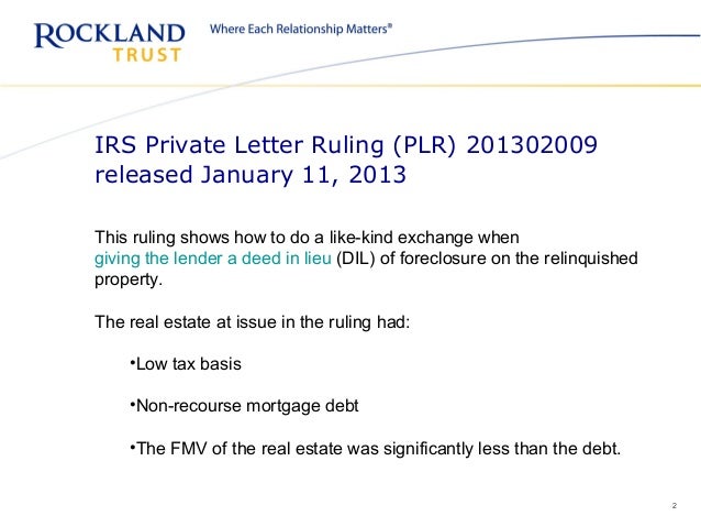 Private Letter Ruling PLR Private Letter Ruling PLR