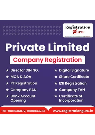 Private Limited Company Registration in India | PDF