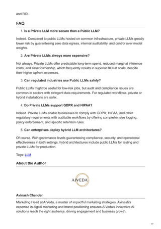 Private LLM vs Public LLM: How Enterprises Choose Security, Control ...