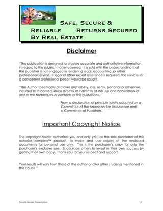 Private Money Presentation