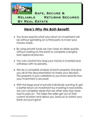 Private Money Presentation