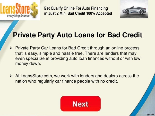 Car Loans Through Private Party Car Loans Through Private Party
