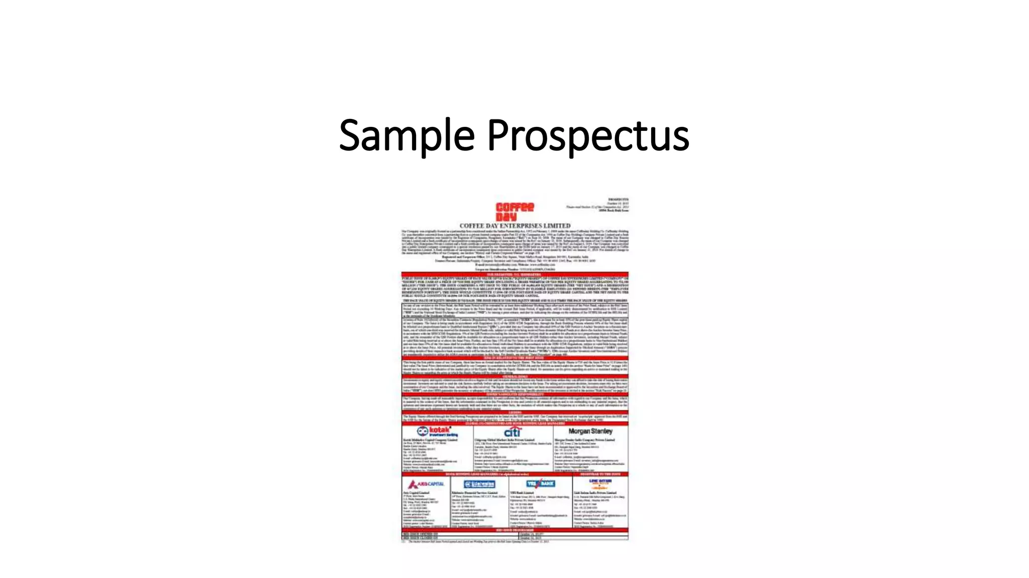 Sample Prospectus
 
