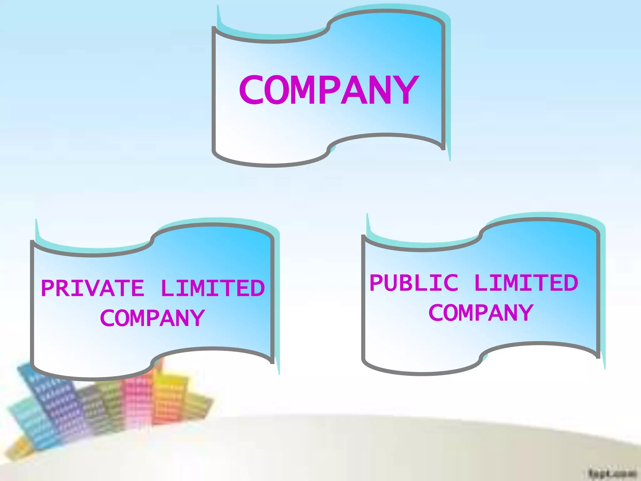 COMPANY
PUBLIC LIMITED
COMPANY
PRIVATE LIMITED
COMPANY
 