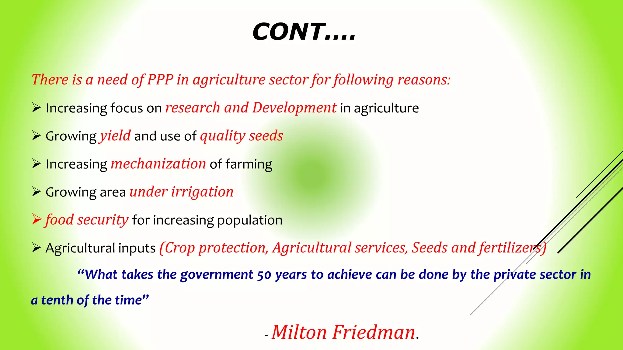 Private public partnership in agriculture | PPTX