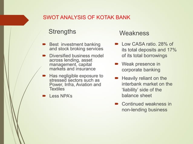 Union Bank Of India Swot Analysis Private sector banks swot analysis | PPT