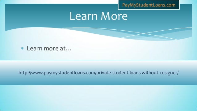 student loans without cosigner
