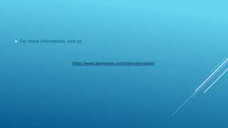  For more information, visit us
https://www.abmswiss.com/international/de/
 