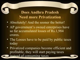 Aggressive Privatization Privatisation of public sector | PPT