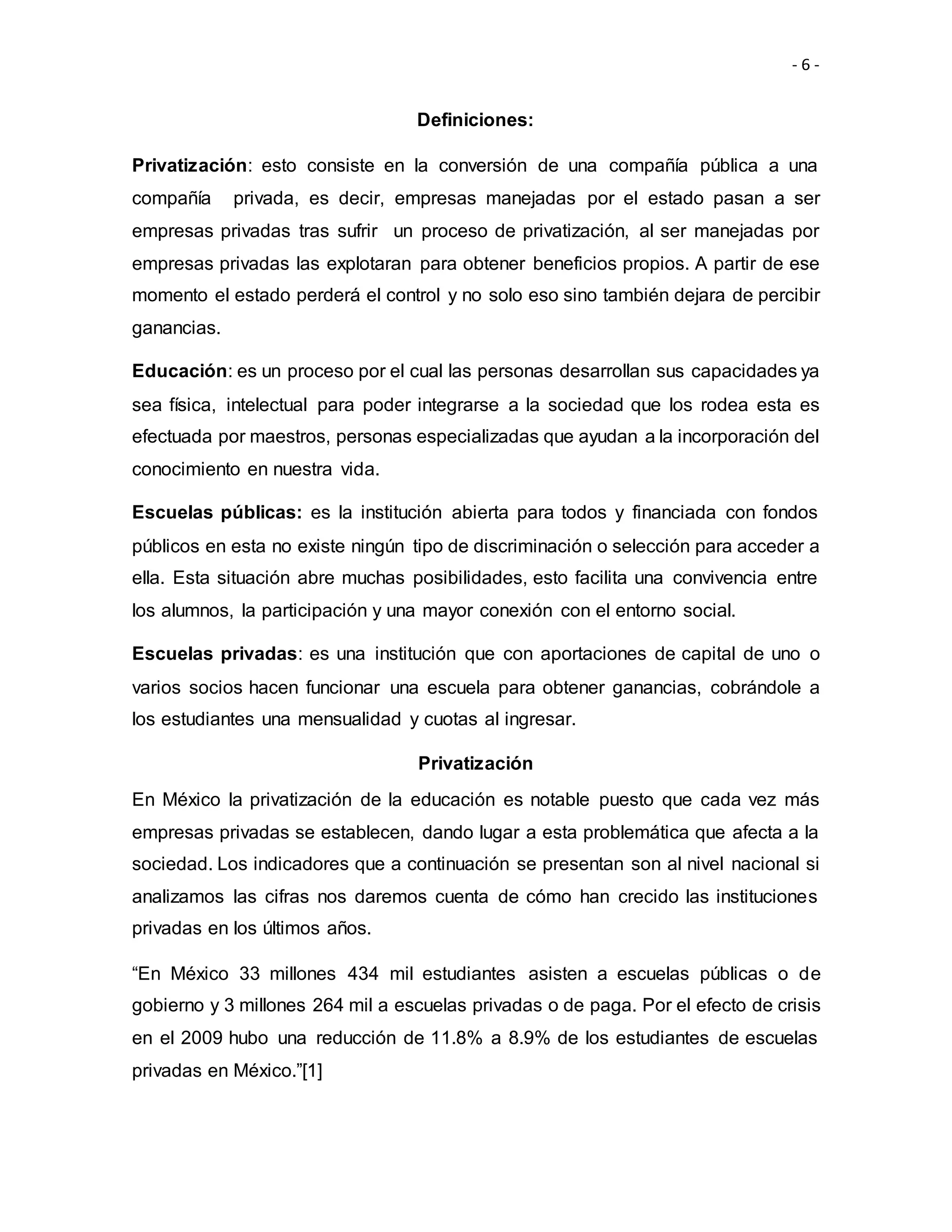 Privatizacion de la educacion en mexico | PDF