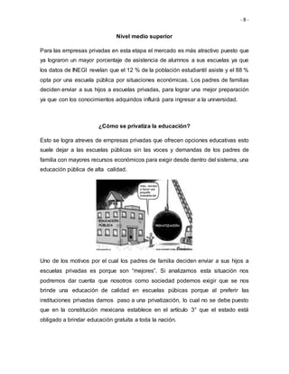 Privatizacion de la educacion en mexico | DOCX