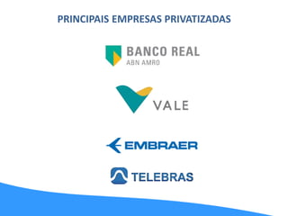PRINCIPAIS EMPRESAS PRIVATIZADAS
 
