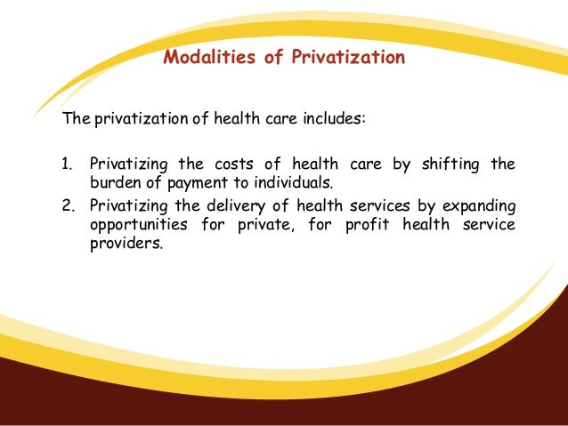 Privatization of Health Care Services slideshare - 웹