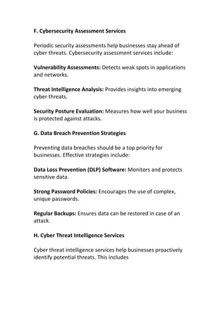 Password Security Measures For Businesses Reference: The Ultimate Guide To Cybersecurity Services And Solutions For