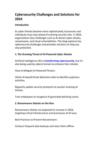 Ransomware Attacks in 2024: Prevention Strategies & Best Practices | PDF