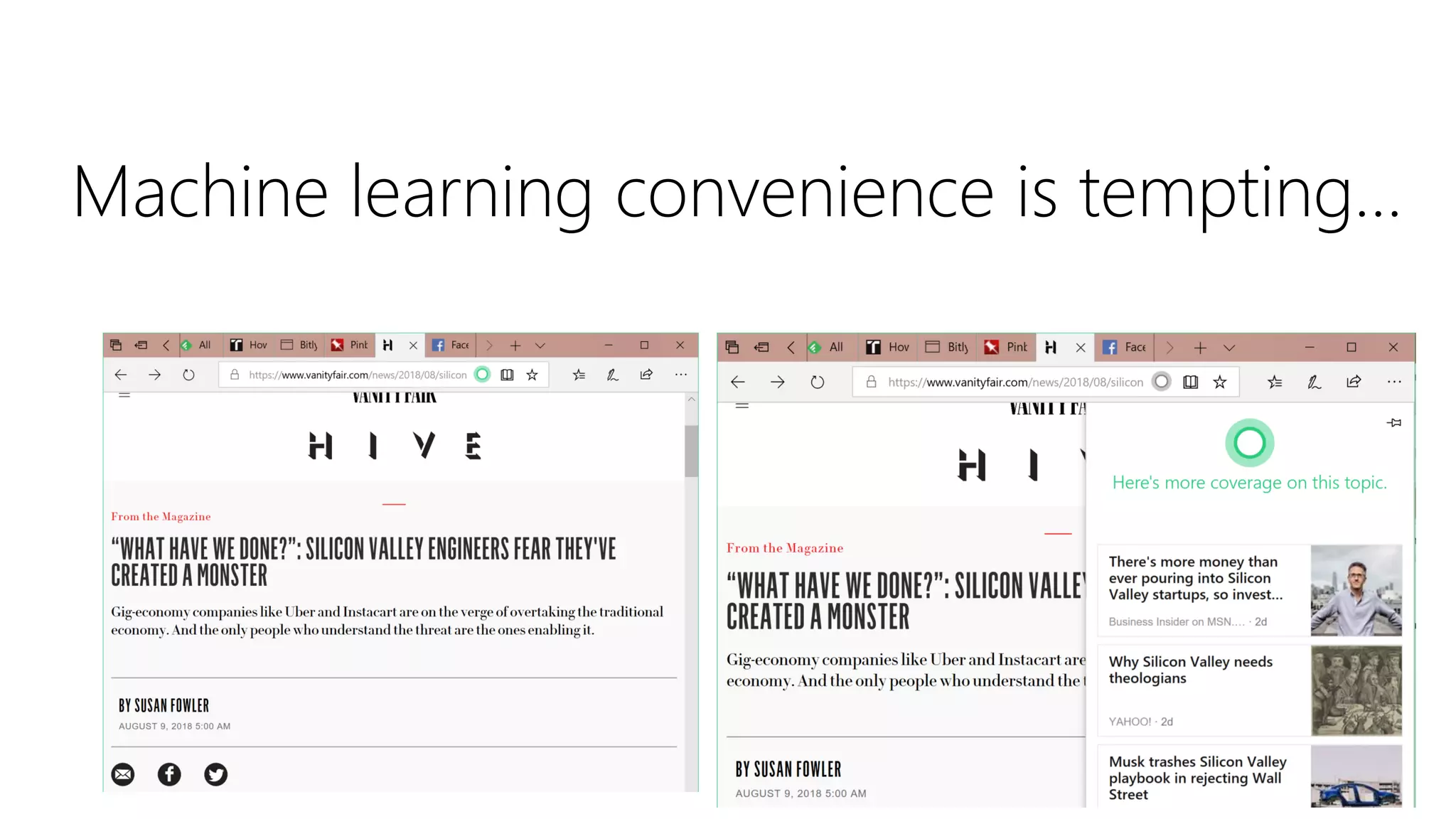 Machine learning convenience is tempting…
 
