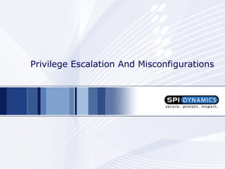 Privilege Escalation And Misconfigurations  