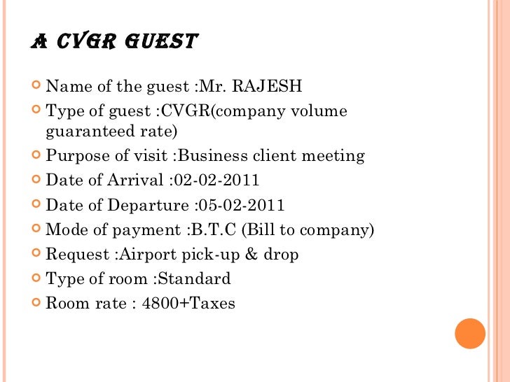 Hospitality Front Office