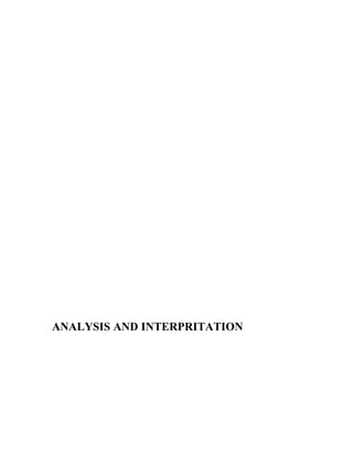 ANALYSIS AND INTERPRITATION
 
