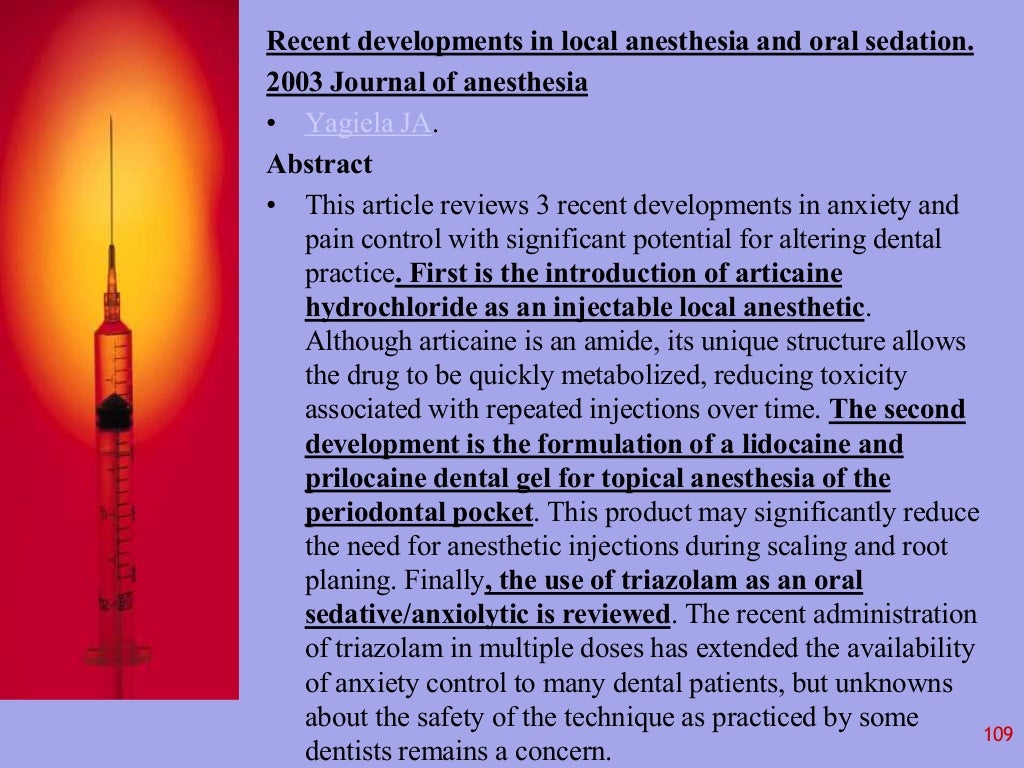 Local Anesthesia in Dentistry