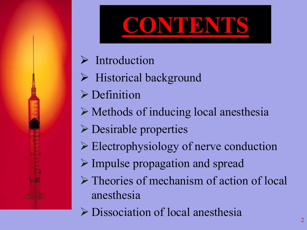 Local Anesthesia in Dentistry