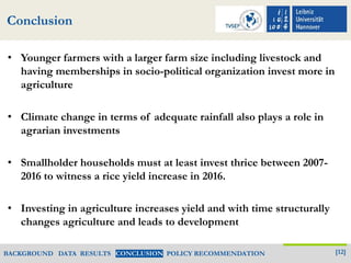 Infusing Growth: Rural Agricultural Investments and its Impact on Agrarian Development in Northeast Thailand