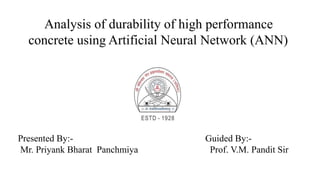 Analysis of durability of high performance concrete using Artificial ...